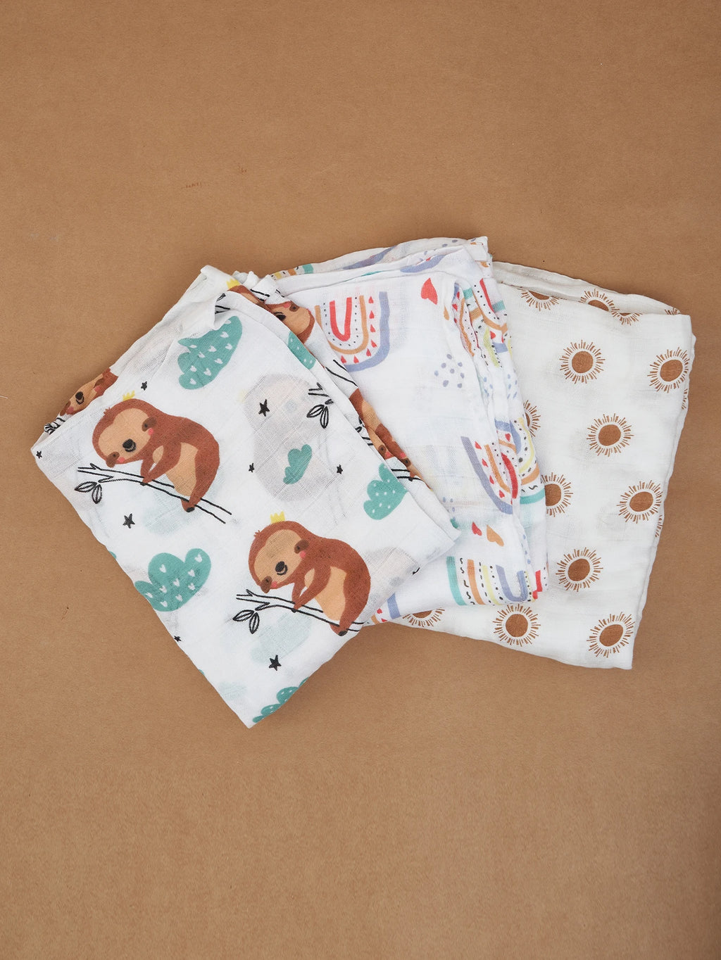 HappyFlute New 3Pcs Set 2layer Bamboo Cotton Soft Muslin SKIN-Friendly Swaddles Newborn Wrap Infant Baby Blankets
