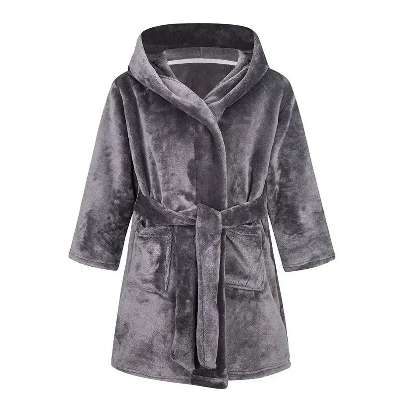 Kids Bathrobe for Girl Children Clothing Girl Flannel Bath Robe Clothes Boy Cartoon Night Robe Kids Pajamas For Girl 2-12 years