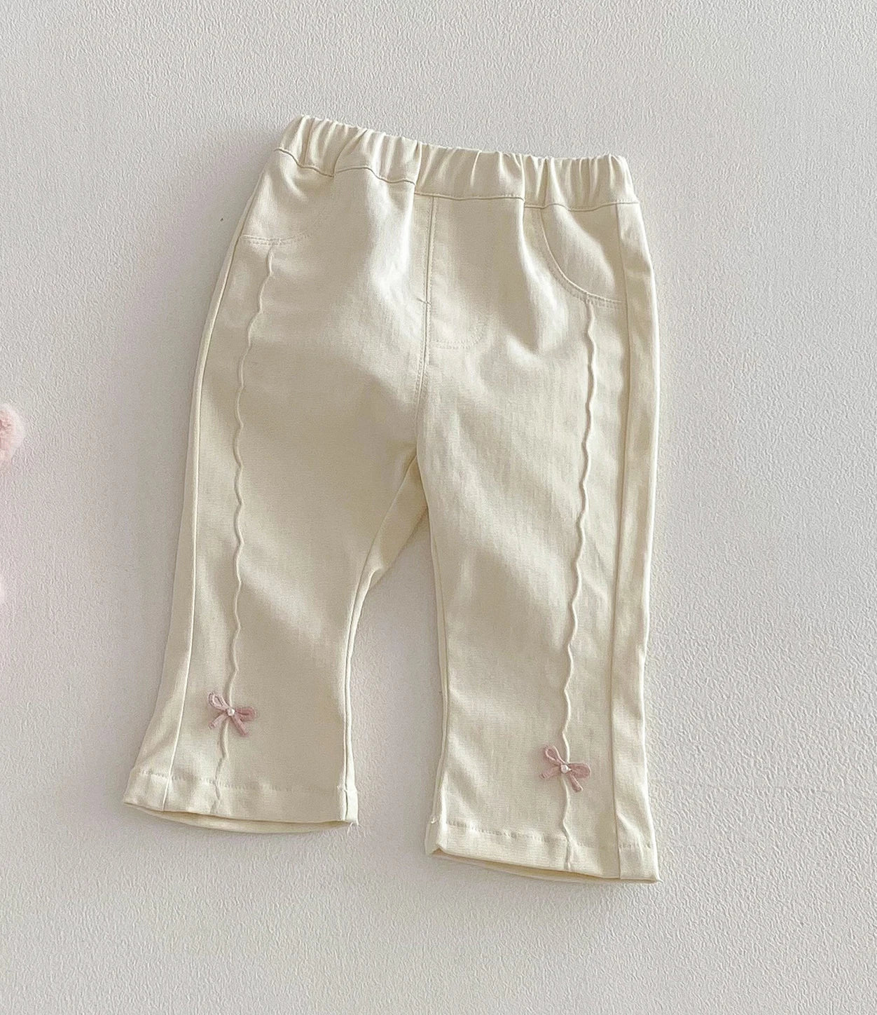 LILIGIRL Girls Jeans with Cute Bow Decor, 2026 Korean Style Spring Denim Pants, New Kids Trousers