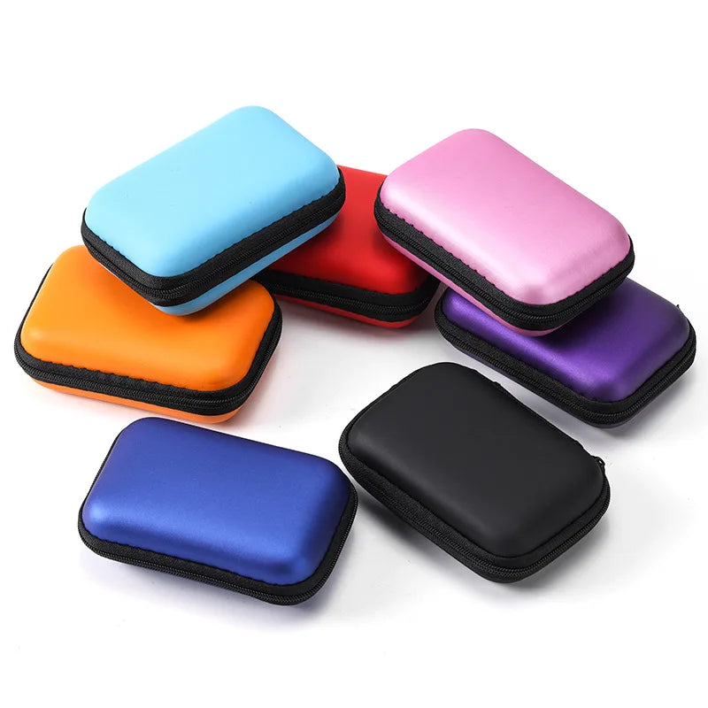 EVA Hard Drive Case Portable Shockproof Storage Bag for 2.5” External HDD SSD USB Data Cable Bluetooth Earphone Organizer Zipper