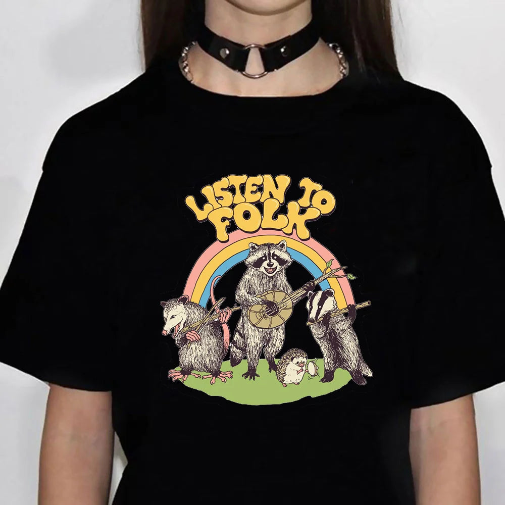 Hedgehog top women anime streetwear graphic top female comic y2k clothes