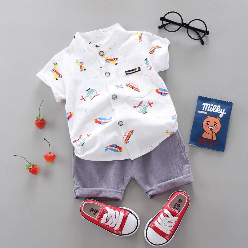 Fashion Baby Boy's Suit Summer Casual Clothes Set Top Shorts 2PCS Baby Clothing Set For Boys Infant Suits Kids Clothes