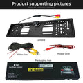 4/8/12LED European License Plate Rearview Camera Frame Reverse Backup Camera Night Vision for Truck Car SUV, Camper Pickup