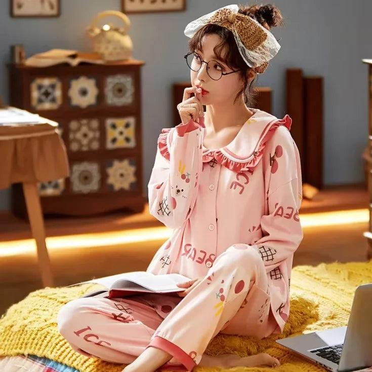 Breastfeeding Pajamas Breast Feeding Nightwear Maternity Nursing Pajama Sets Autumn Maternity Nursing Sleepwear Pregnancy Pyjama