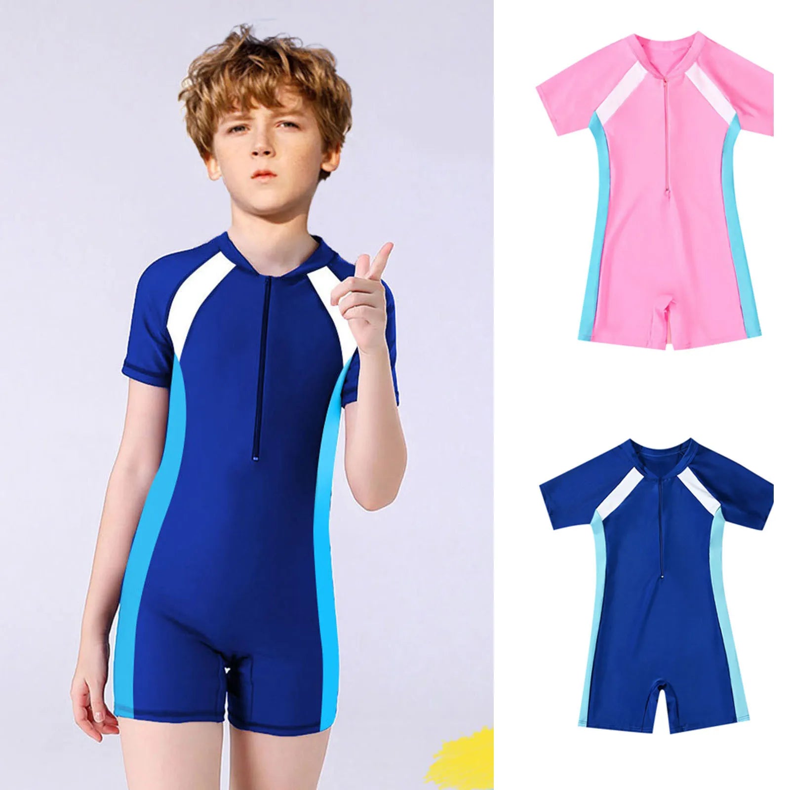 Girls And Boys 1 Piece Swimsuit Kid Water Sport Short Swimsuit Bathing Suits Boys Swimming Set 4t