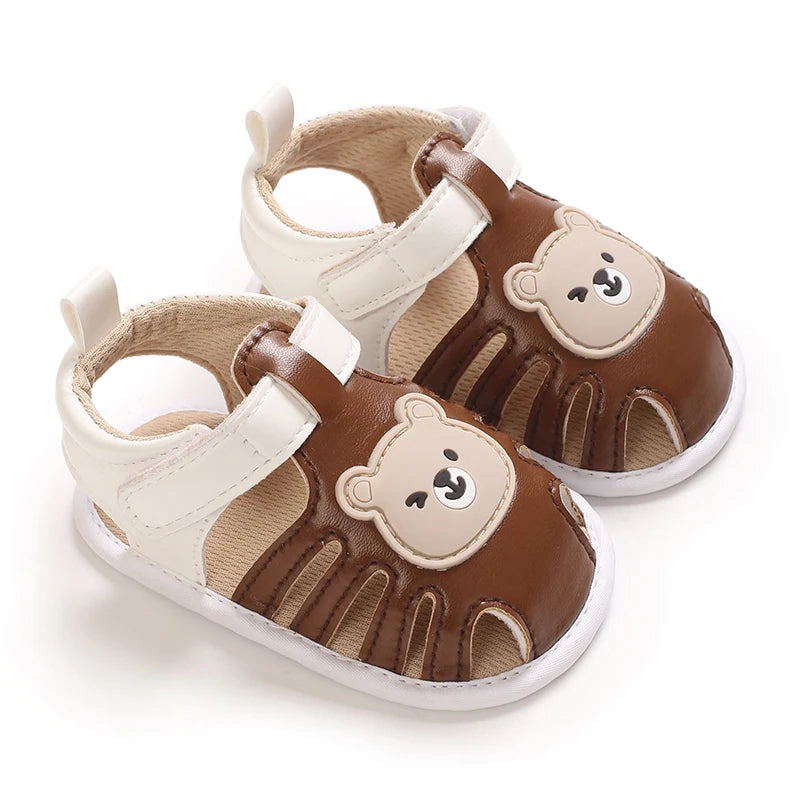 Baby Boy Cute Bear Sandals Lightweight Comfortable Indoor Outdoor First Walkers Kids Spring Summer Infant Toddler Shoes 0-18Mon
