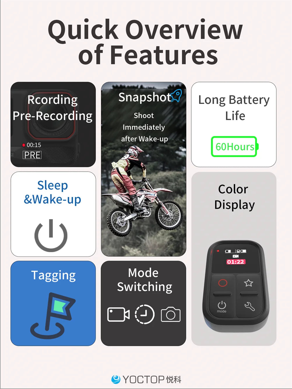 Waterproof Action Camera Bluetooth Remote Control for Insta360 X5/X4/X3/GO3S/AcePro2 Camera Controller With LCD Screen Display