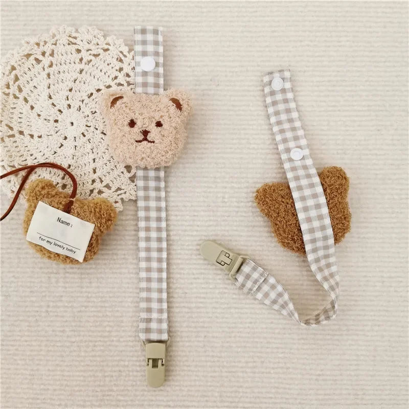 Baby Pacifier Clip Chain Cute Cartoon Bear Soother Pacifier Rope Clips Infant Feeding Strap Nipple Holder Babies Accessories