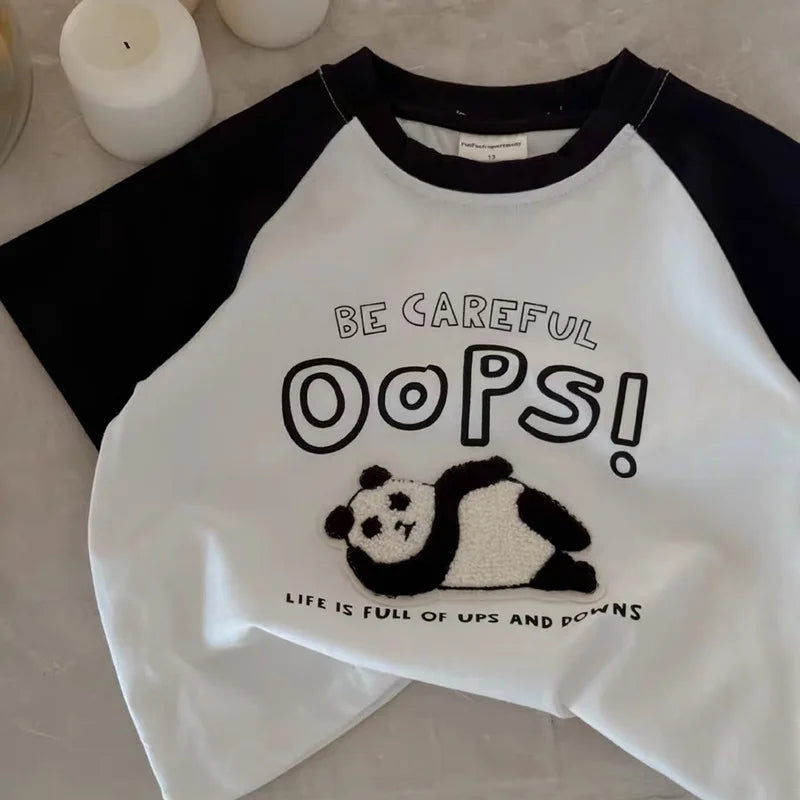 1-10 Age Kids Summer Short Sleeve Tops Boutique Fashion Childrens Crewneck T-shirt Loose Casual Patchwork Boy T-shirts