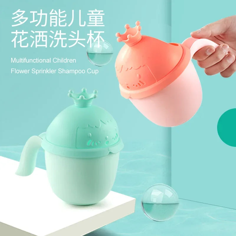 Cute Cartoon Baby Bath Spoons Baby Shower Toddle Shampoo Cup  with Protect Kid Eyes Washing Hair Cup Kids Bathing Tool