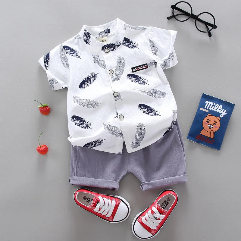 Fashion Baby Boy's Suit Summer Casual Clothes Set Top Shorts 2PCS Baby Clothing Set For Boys Infant Suits Kids Clothes