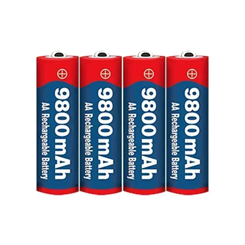 High Capacity 9800mAh 1.5V AA Rechargeable Alkaline Battery Durable for Camera, Microphone, Toy, LED Devices