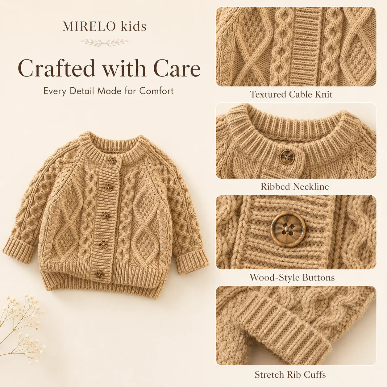 Autumn Sweater Children's Clothes Sweater Knit Cardigan for Girls Boys Long Sleeve Keep Warm Thickened Jacket Outfit Coat