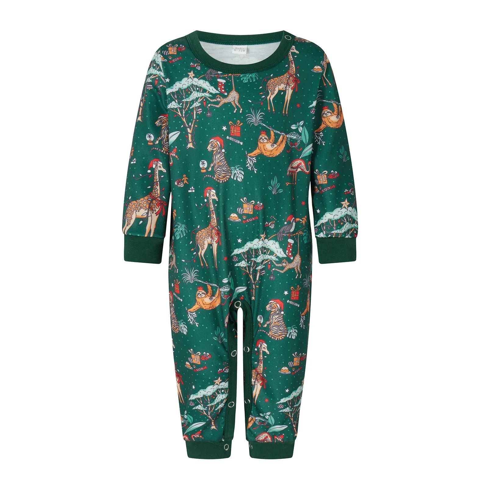 Christmas Pajamas Set for Family/Couples/Kids 2026 New Year's Costumes Allover Print Full Sleeve O Neck Sleepwear 2 Pieces Suit