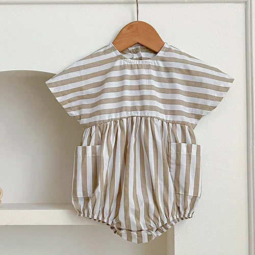 2024 New Summer Sisters Clothes Girls Princess Dress Toddler Baby Bodysuits Short Sleeved Cotton Print Kids Party Dress