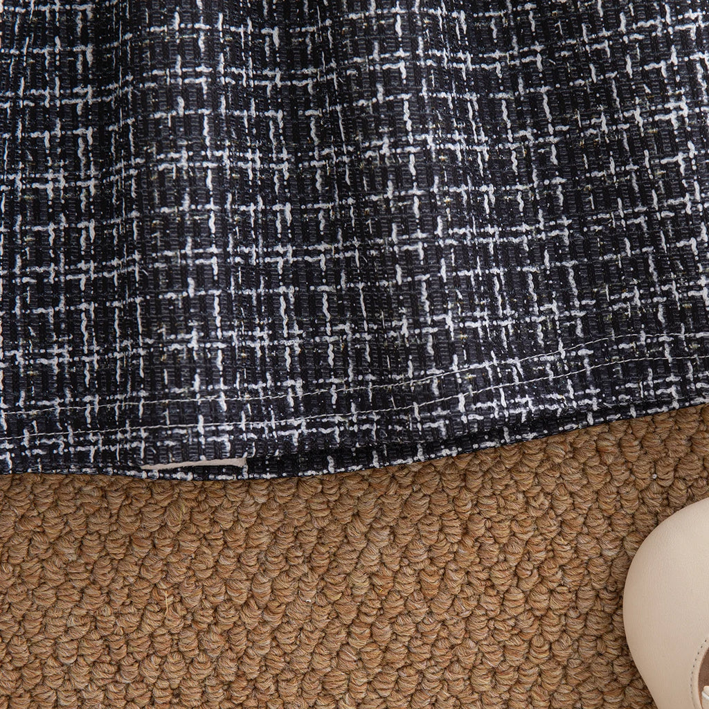 Spring And Autumn New Black Checkered Baby Girl Dress, Sweet Bow Children'S Clothing For Babies Aged 9 Months To 3 Years Old