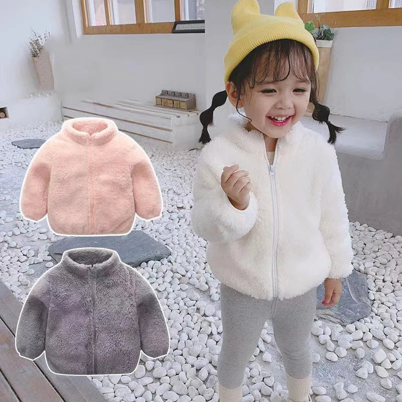 Ircomll Baby Boy Grils Clothes Lamb Fleece Cotton Jacket For Children Kids Clothing Toddler Coat For Boys And Girls Warm Jacket