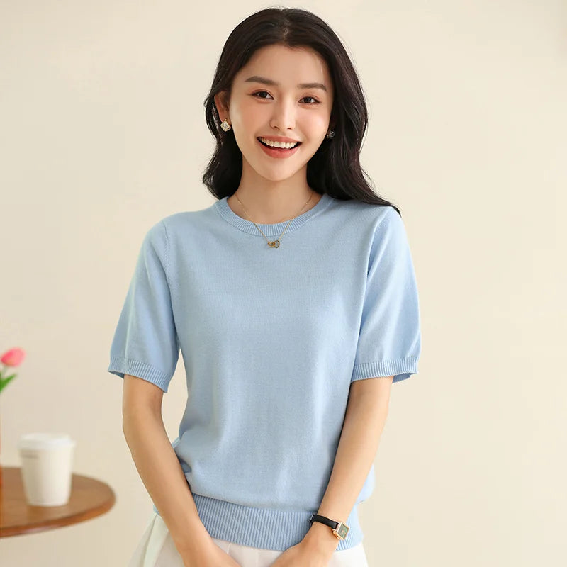 WinvyNee Summer Women's T-shirt 100% Cotton Short Half Sleeve O neck Clothes Solid Casual Pullover Basic Female Top Y2K A1522005