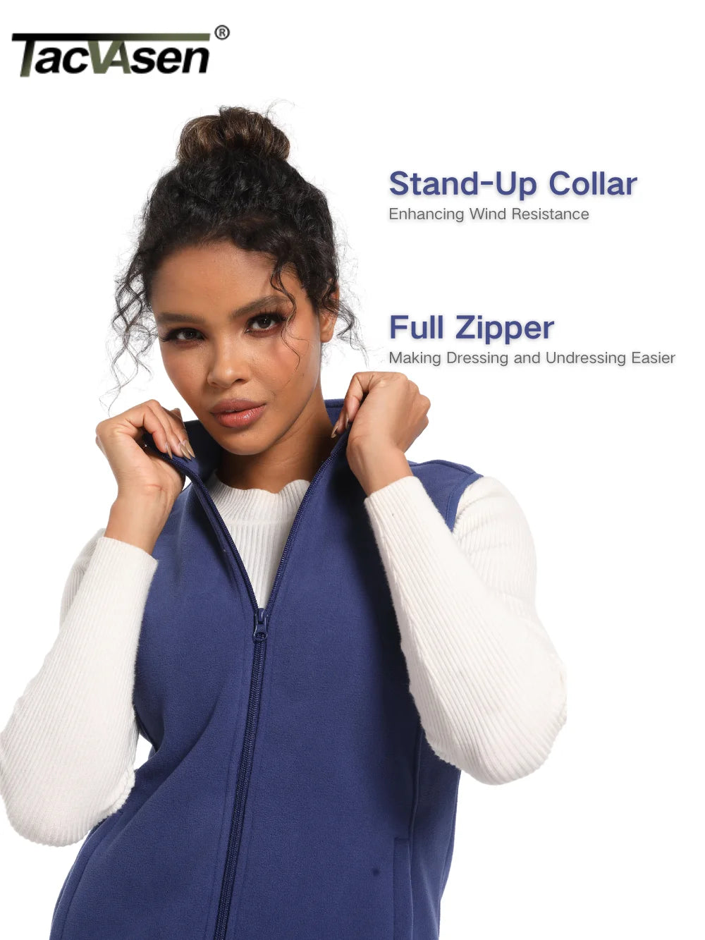 TACVASEN Autumn Winter Soft Warm Vest Womens Fashion Fleece Sleeveless Jacket Lightweight Outdoor Casual Zipper Front Waistcoat
