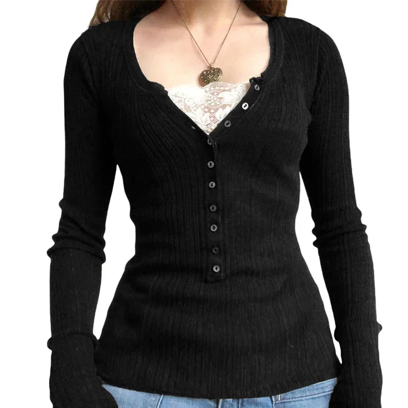Vintage Babydoll Tops Pullovers Lady Aesthetic Coquette Knit Sweaters Outfit Autumn Square Neck Long Sleeve Knitwear Jumpers