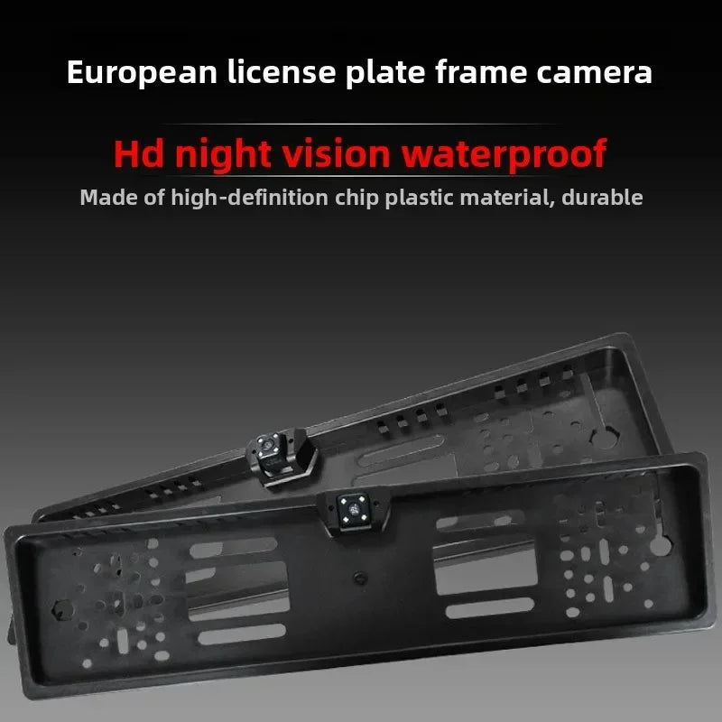 4/8/12LED European License Plate Rearview Camera Frame Reverse Backup Camera Night Vision for Truck Car SUV, Camper Pickup