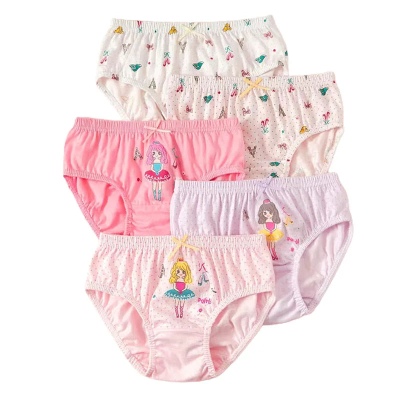 5 Pieces/Set Princess Cartoon Kids Panties For Girls Queen Elsa Patterns Girls Briefs Pure Cotton Children Underwear Soft Panty