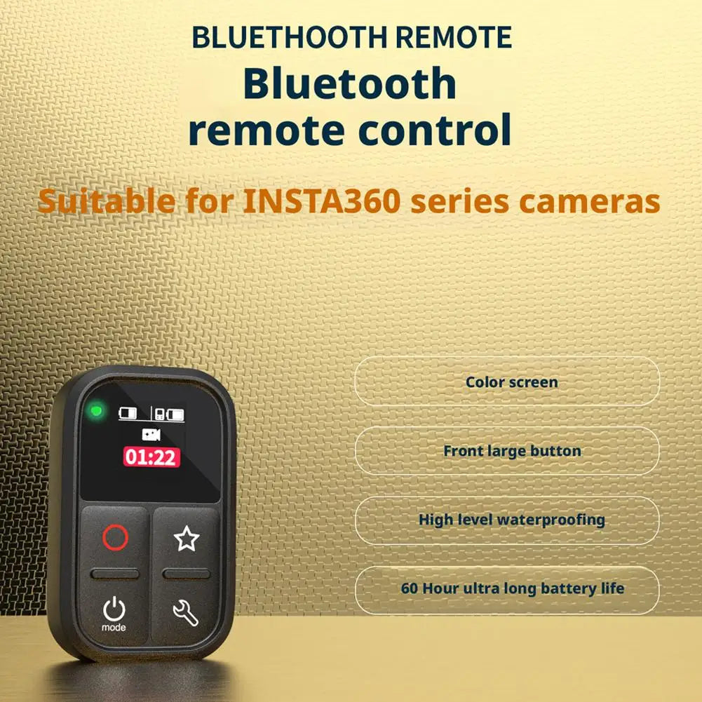 Waterproof Bluetooth Remote For Insta360 X5/X4/X3/GO3S/AcePro2 - IPX8 Waterproof, Bluetooth 5.0 Action Camera Accessory
