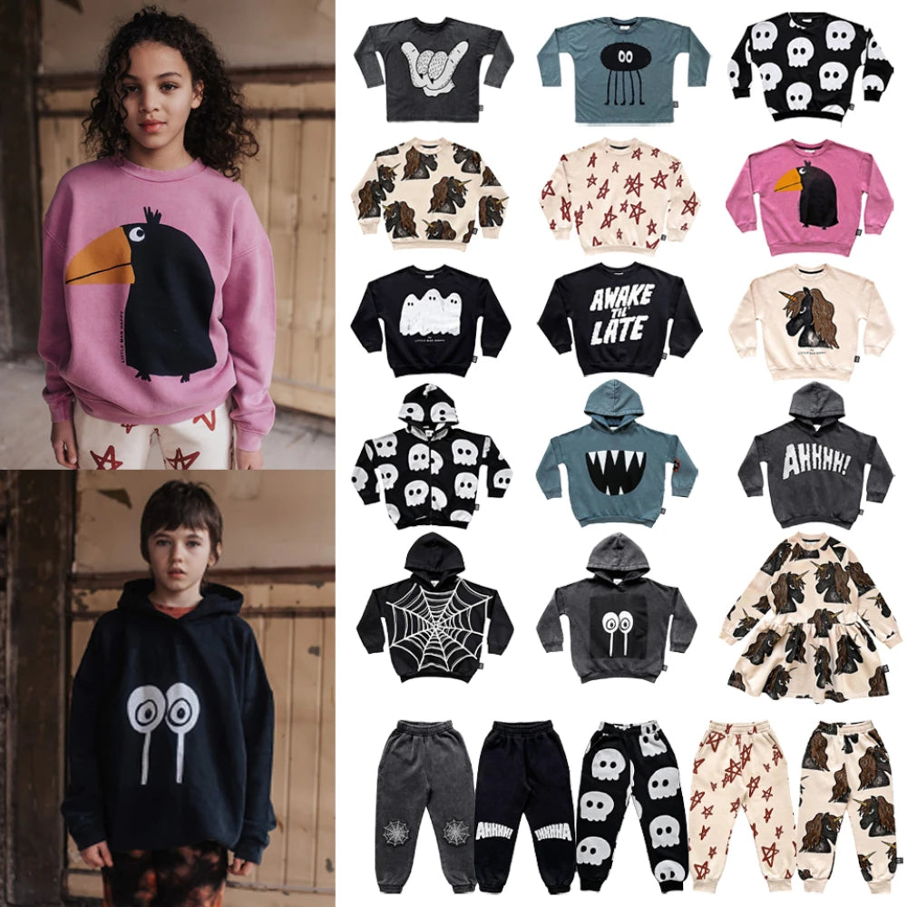 Kids Clothes LMH Brand 2025 New Winter Boy Sweatshirt Eyes Printed Pants Fashion Toddler Girls Sweater Tops Baby Outfit Set