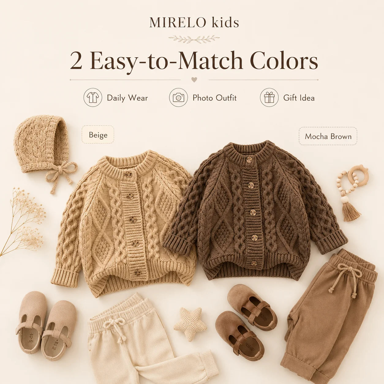 Autumn Sweater Children's Clothes Sweater Knit Cardigan for Girls Boys Long Sleeve Keep Warm Thickened Jacket Outfit Coat