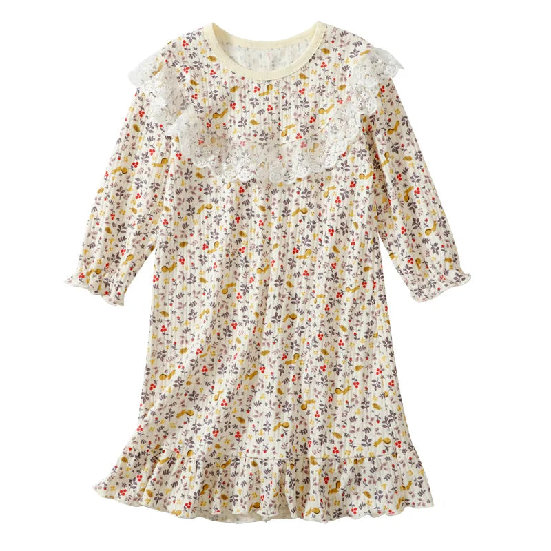 New Delivery Children Clothes Baby Autumn Spring Long Sleeve Pajama Nightdress Home Clothes 110-170 Students Strawberry Cotton