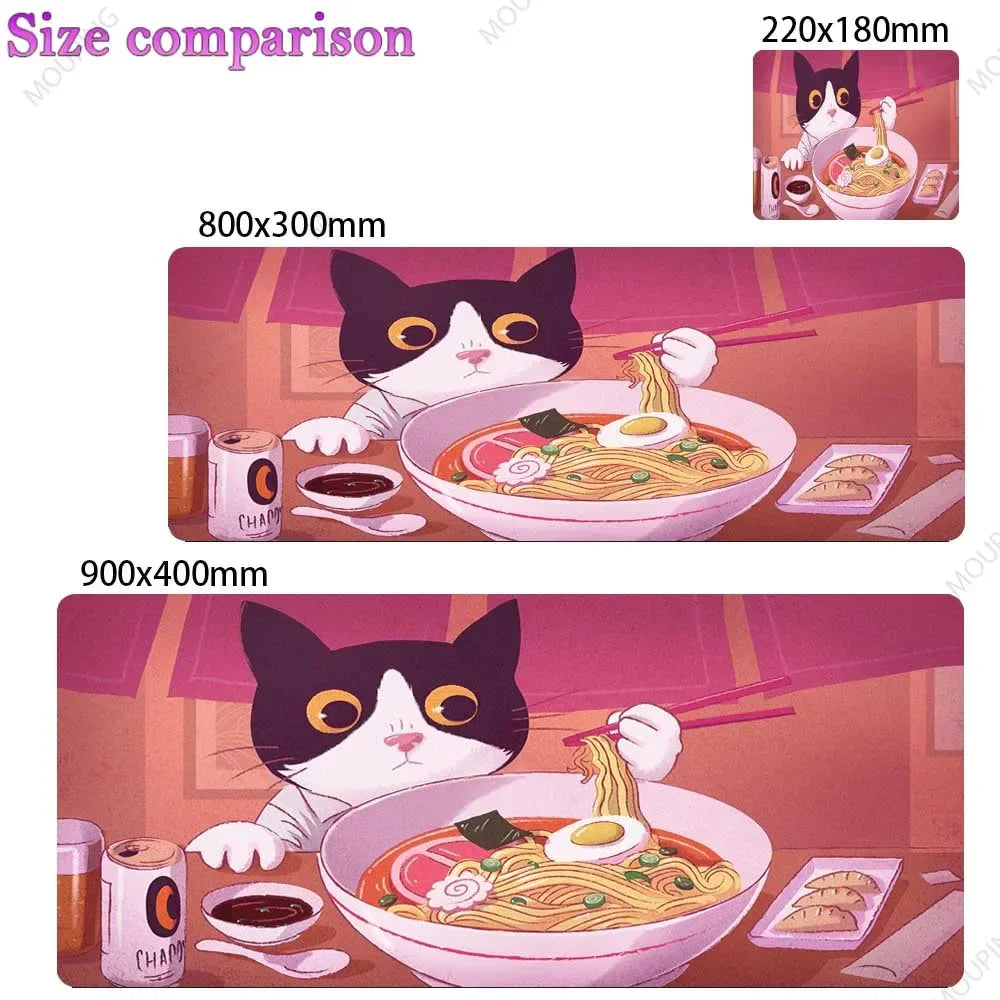 Purple Cats Desk Mat Cat Mouse Pad Office Gaming Laptop Mouse Mats, Dark Magenta Mousepad Cute,Kawaii Deskmat Large Gamer Carpet