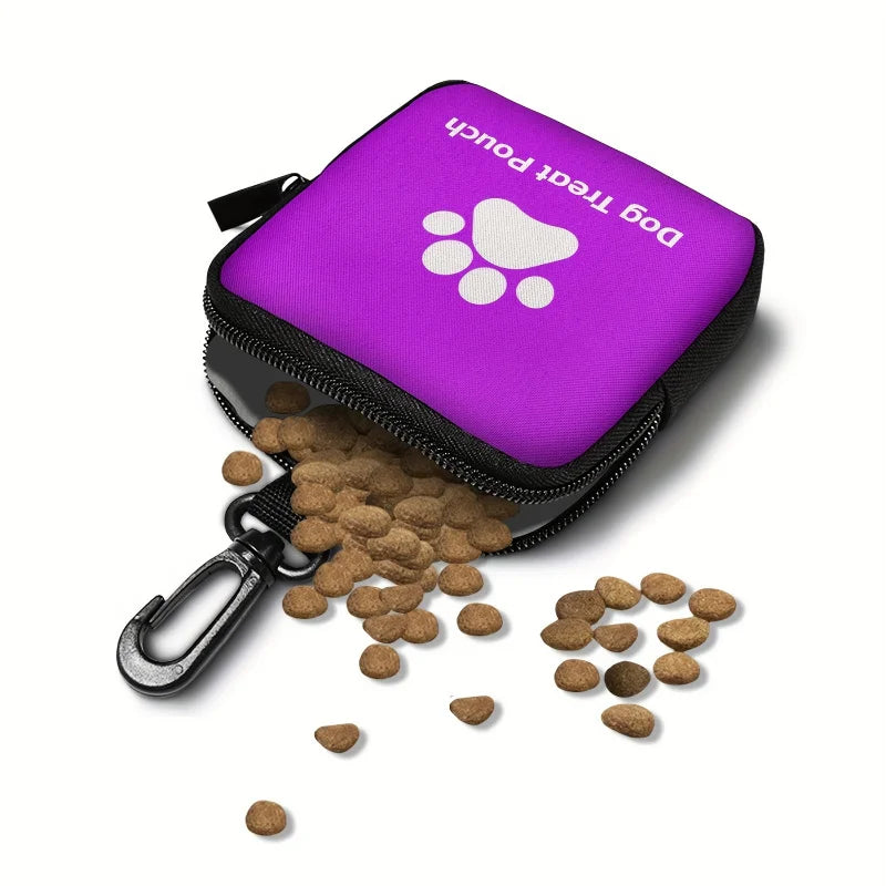 Waterproof Dog Paw Print Zipper Coin Purse Pet Treat Storage Bag for Dog Walking