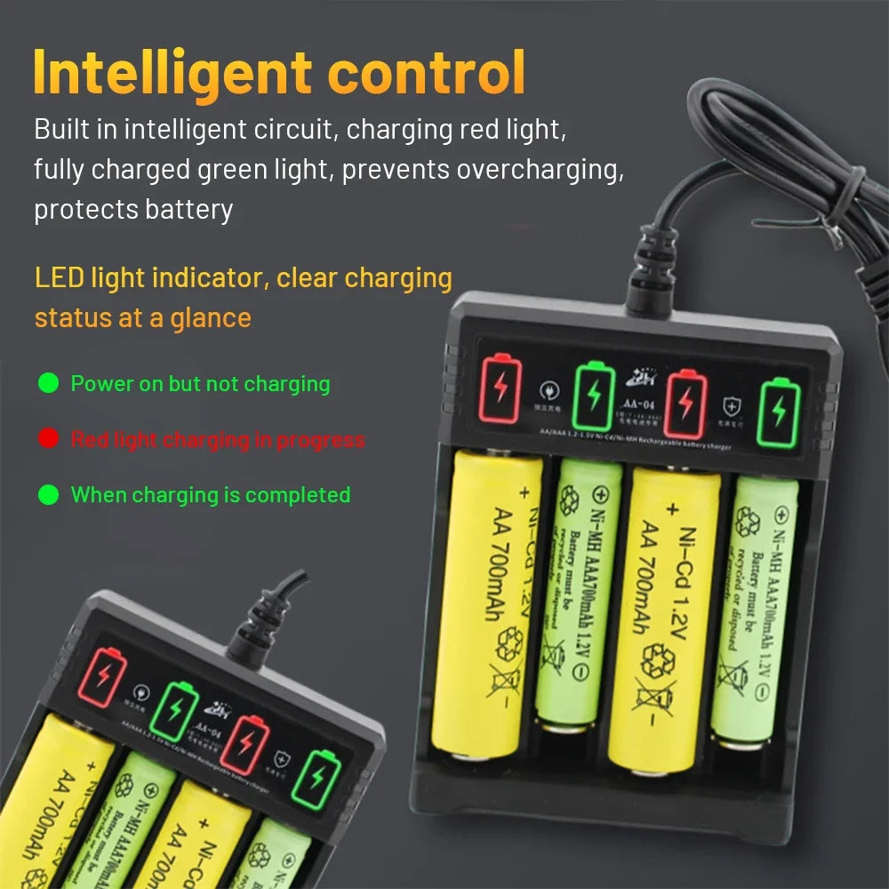 Smart USB Battery Charger WIth Dual Color LED Indicator Light Fast Intelligent Battery Charger For AA/AAA 1.2V NiCd NiMh Recharg