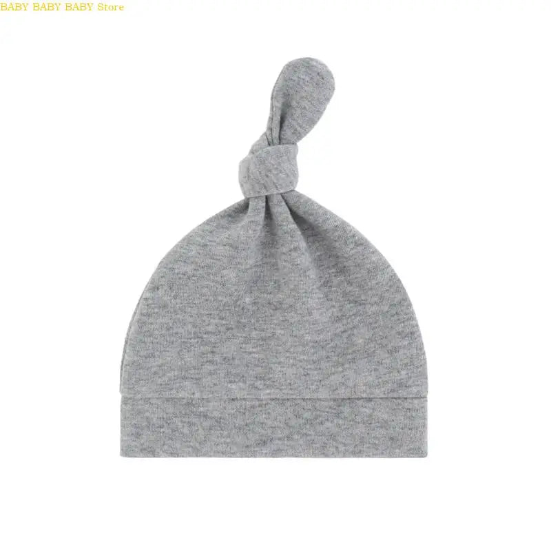 Q81A Elastic Baby Knotted Hat Comfortable Stretchy Newborns Fetal Caps Breathable Brimless Design for Kids 0 to 24 Month