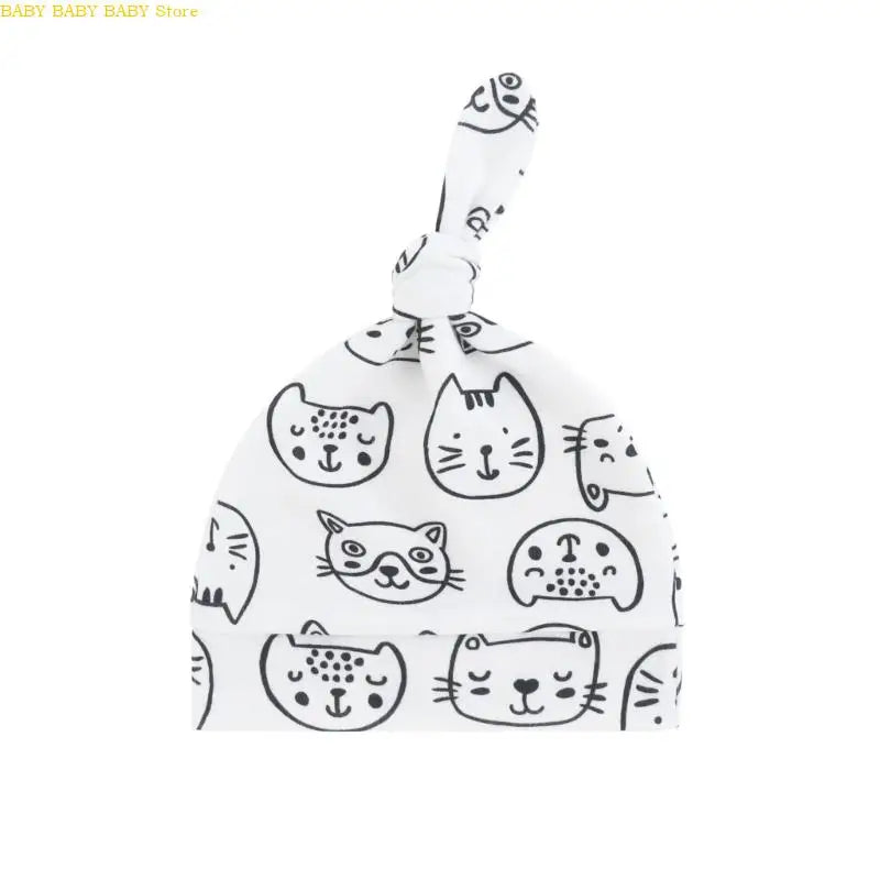 Q81A Elastic Baby Knotted Hat Comfortable Stretchy Newborns Fetal Caps Breathable Brimless Design for Kids 0 to 24 Month