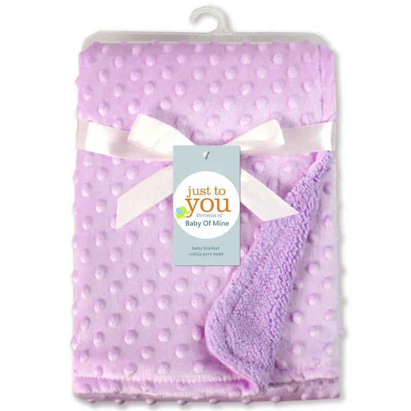 75*120CM Autumn Baby Blanket Warm Double Layer Swaddle Wrap Newborn Thermal Soft Fleece Bath Towel Baby Stroller Blanket