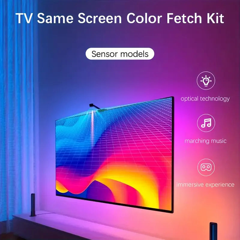 PC/TV Backlight RGB-IC LED Strip Lights App Control Music Sync Led Light for 55-85 inch Screen Game Room Decor Atmosphere Light
