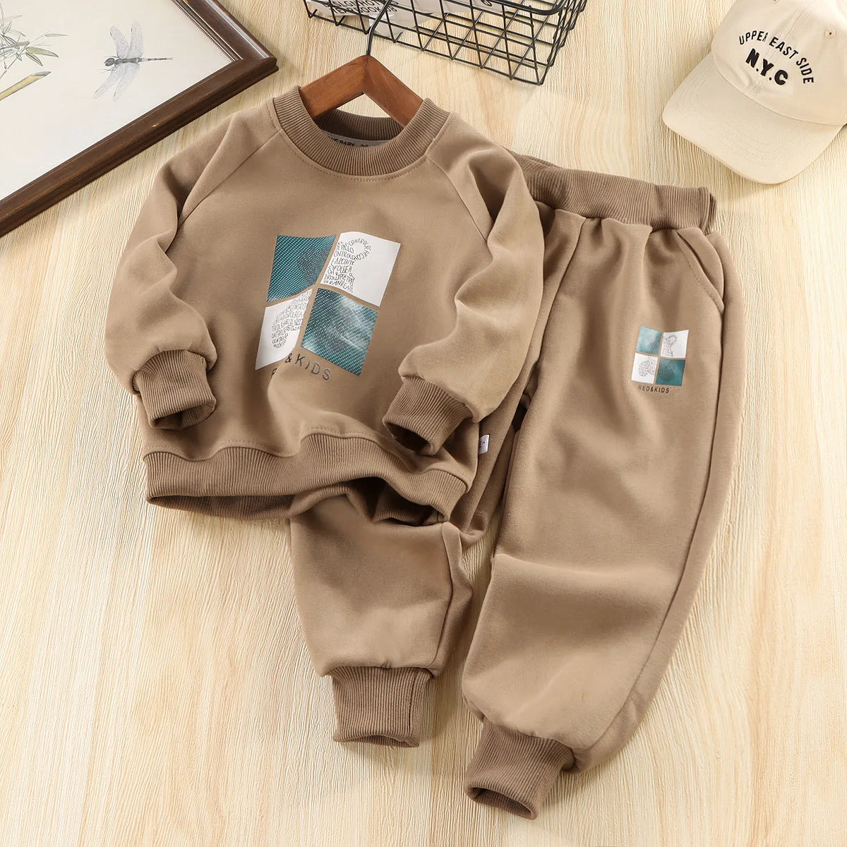 2025 2PC  80-150cm Spring Autumn Baby Boys Tops+ Pants Two Piece Set Kids Print Outfit Trendy Fashion Children's Hoodie Sets