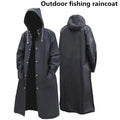 Black Fashion Waterproof Hooded Raincoat Thickened Rain Poncho for Outdoor Hiking Fishing Travel - Unisex