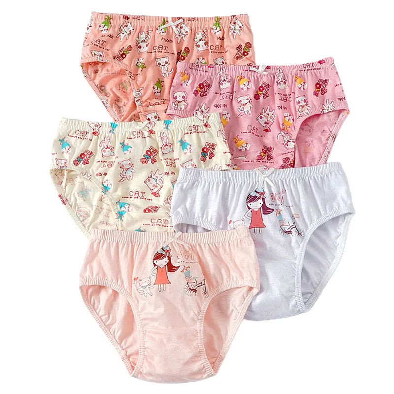 5 Pieces/Set Princess Cartoon Kids Panties For Girls Queen Elsa Patterns Girls Briefs Pure Cotton Children Underwear Soft Panty