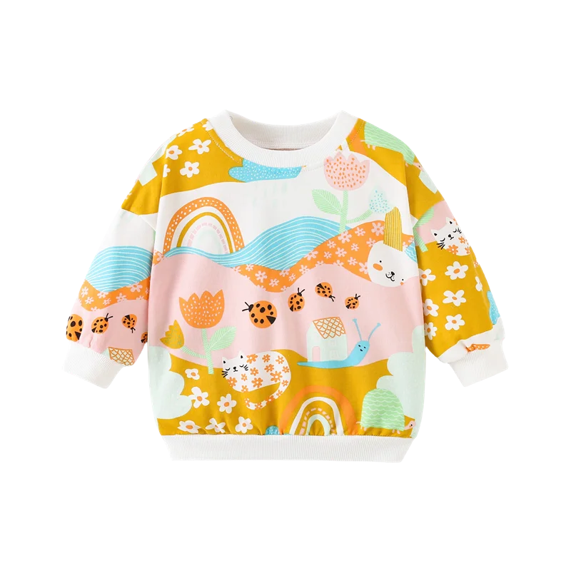 Jumping Meters Fashion Girls Sweatshirts Butterfly Toddler Kids Clothing Autumn Spring Sport Baby Hooded Shirts Clothes Shirts