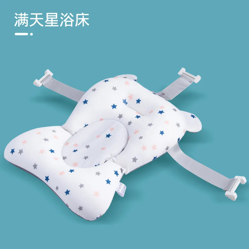 Baby Bath Seat Support Mat Foldable Baby Bath Tub Pad & Chair Newborn Bathtub Pillow Infant Anti-Slip Soft Comfort Body Cushion