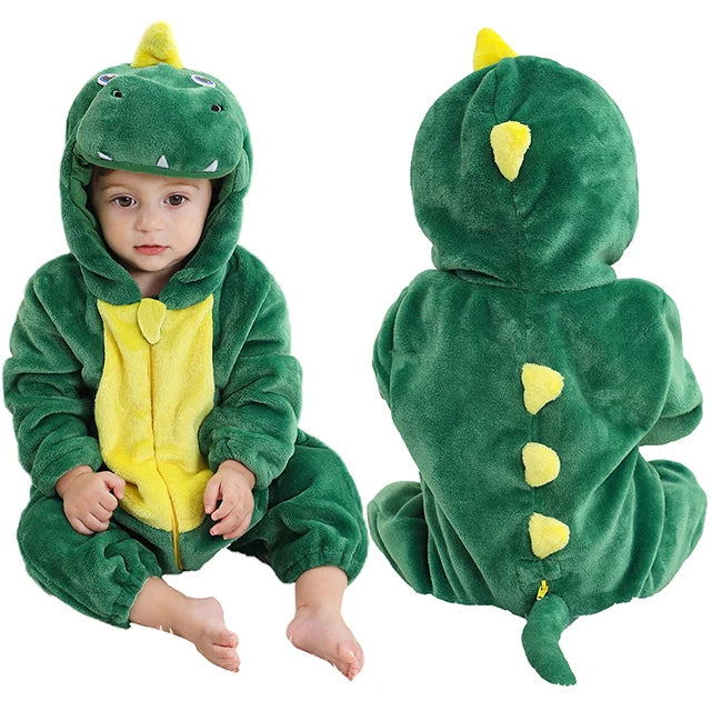 MICHLEY New Easter Rabbit Baby Rompers Winter Hooded Flannel Toddler Infant Clothes Overall Bodysuits Jumpsuit Costume For Kids