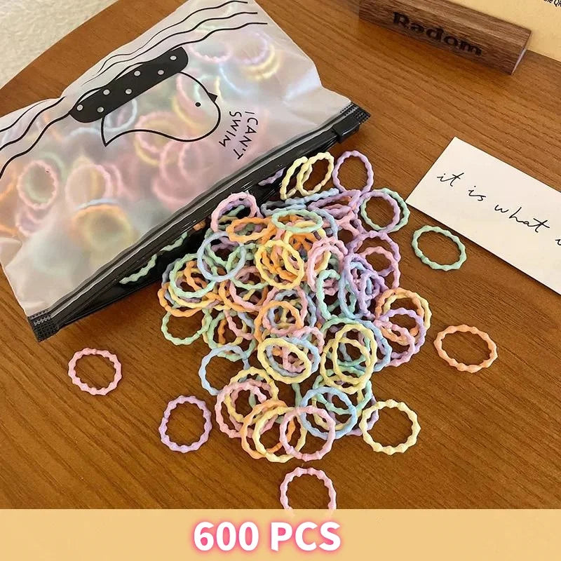 100Pcs/bag Children's Rubber Band Girls Tie Hair Without Hurting Good Elasticity Durable Headband Infant Cute Baby Thumb