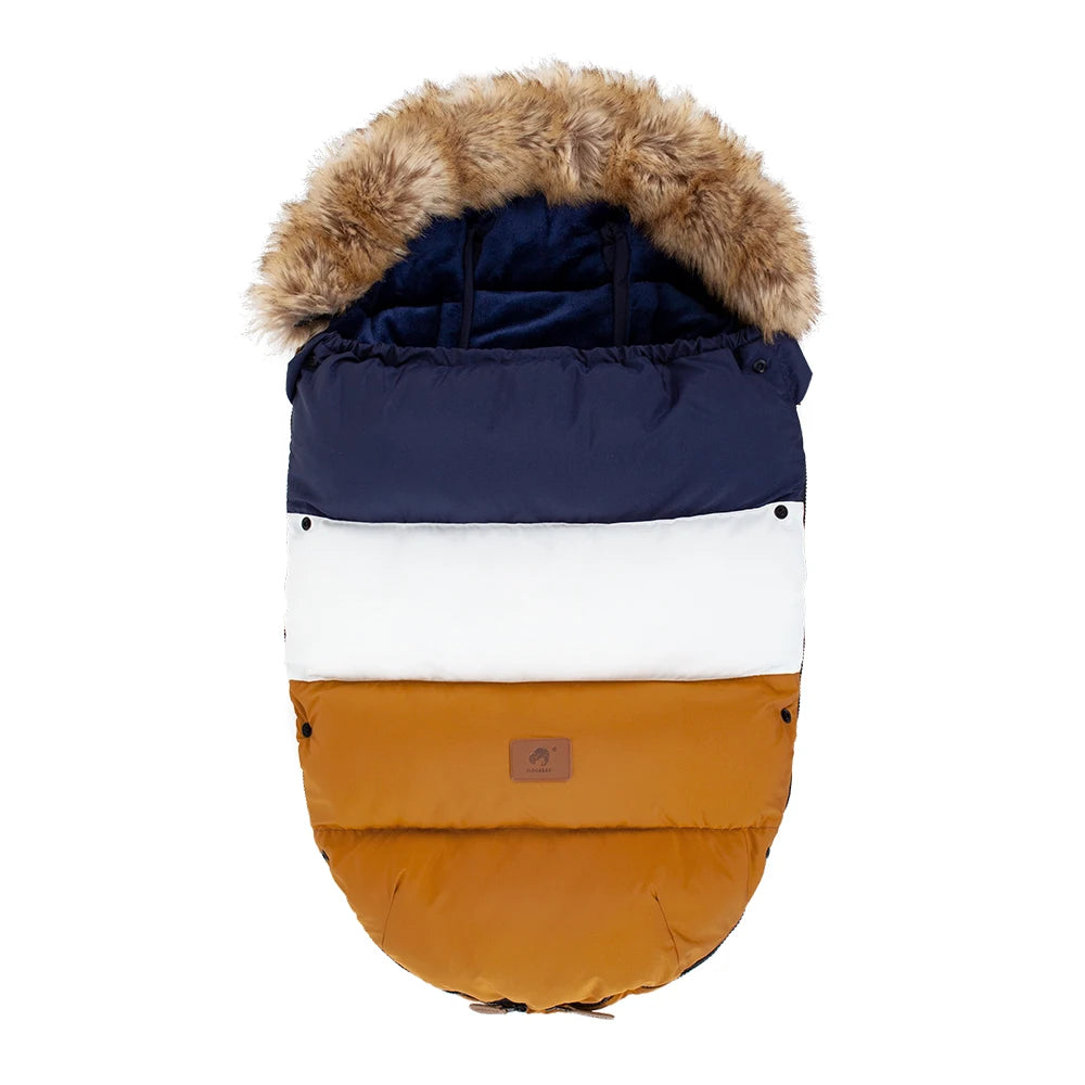 Envelope In Stroller Winter Thicker Socks Removable Fur Collar Windproof Warm Universal Pram Baby Footmuff Stroller Accessories