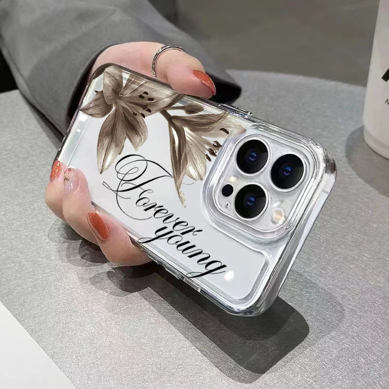 Vintage Lily Floral And English Art Design Phone Case For iPhone Air 17E 17 16 15 14 13 12 11 Pro Max XS XR X 7 8 Plus 16E Cover
