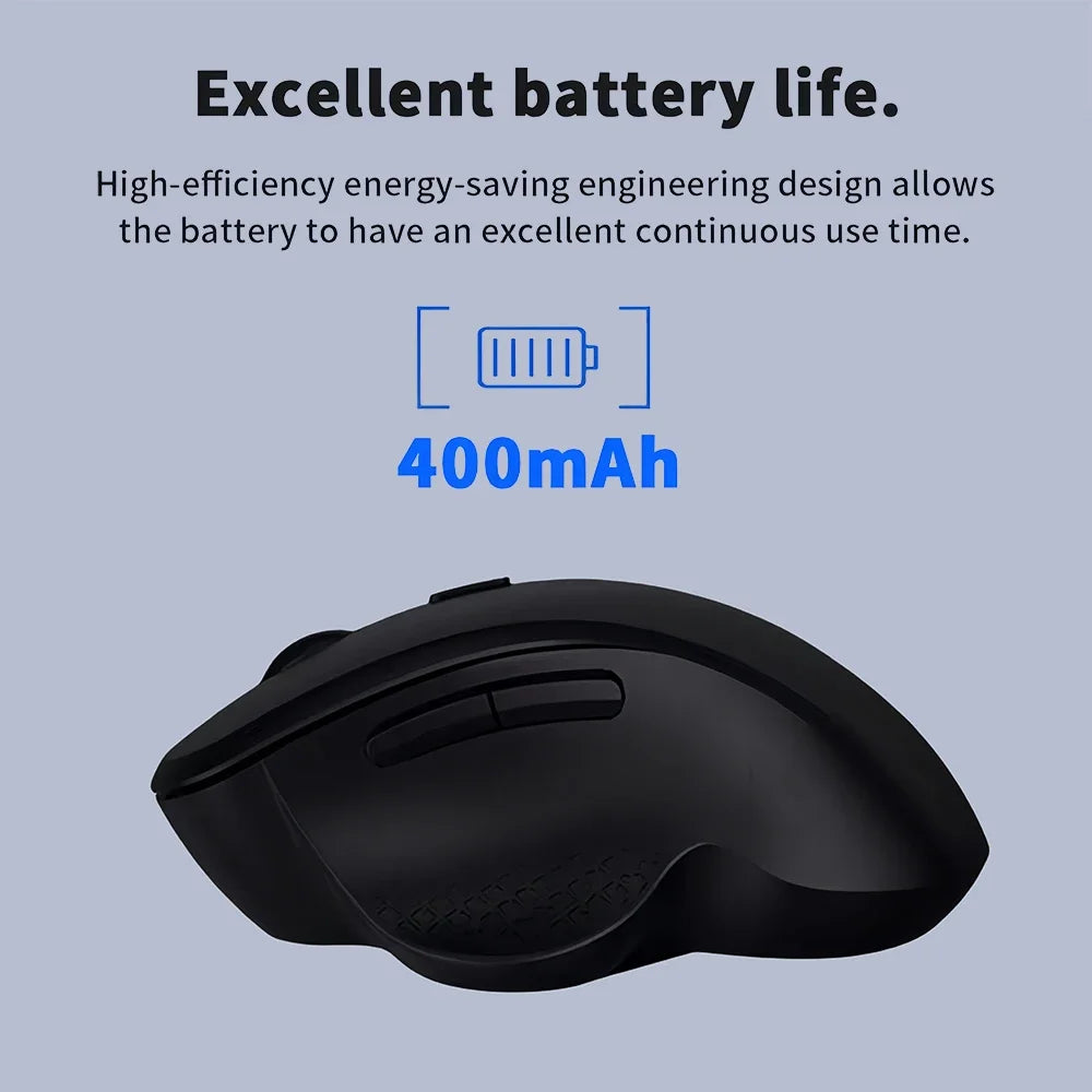 Bluetooth 5.2 Mouse 2.4G Wireless Mouse 6 Keys Dual-Mode Rechargeable Gaming Mouse 1600DPI Optical Mouse For PC Laptop Tablet