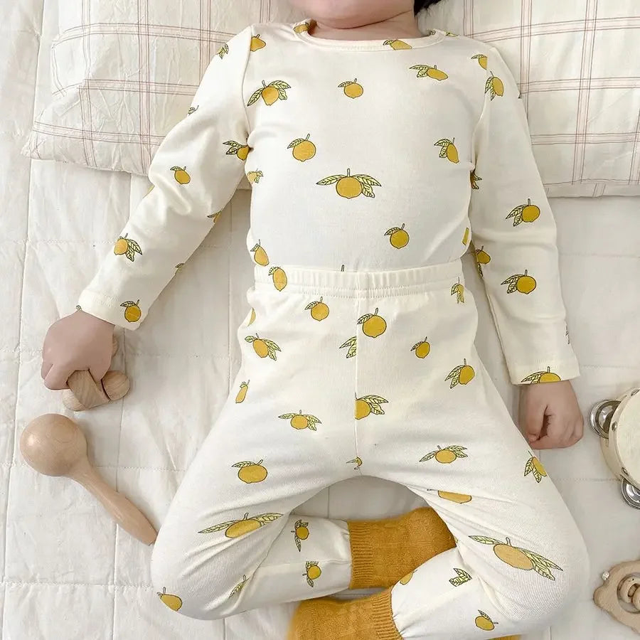 Kids Pijamas Set 2026 Baby Girls Boys Pajamas Cute Cherry Print Cotton Children's Two Piece Set Sleepwear