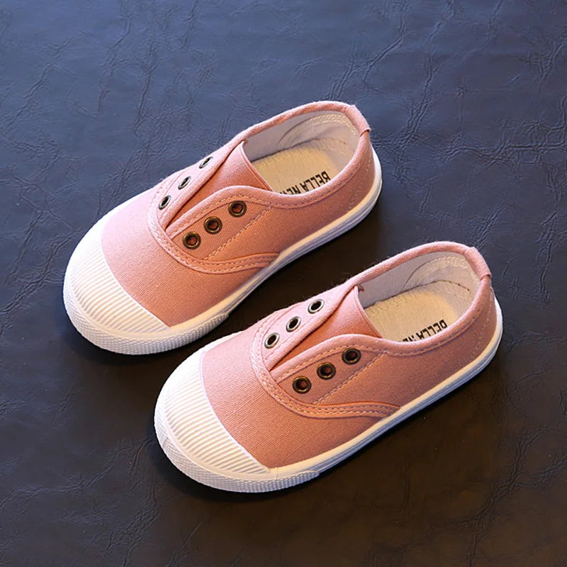 2026 Spring Summer Kids Shoes For Boys Girls Insole 13.5-18CM Candy Color Children Casual Canvas Sneakers Soft Fashion Shoes