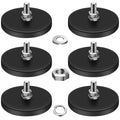 C43 Neodymium Magnet Rubber Coated Mounting Magnets Black Stud Magnet Painted Surface with Bolts Nuts for Lighting Camera Tools